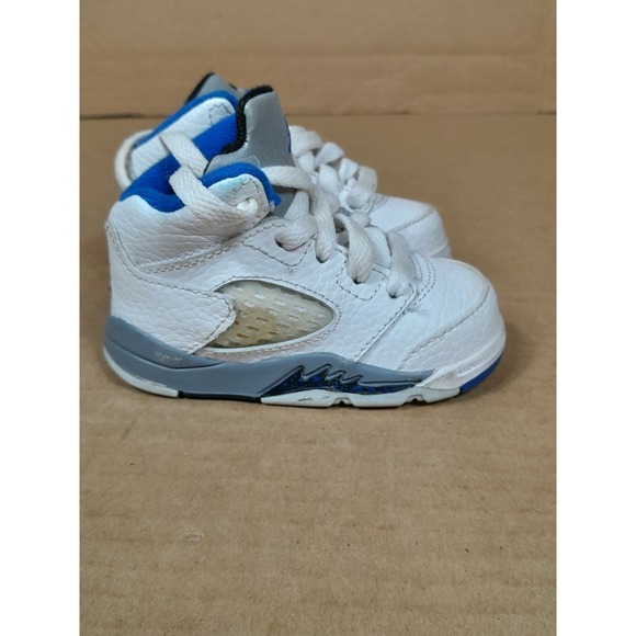 Nike Air Jordan 5 Retro Stealth PS Toddler Boys Sz 4 C Blue White Sneaker Shoe - Picture 12 of 13
